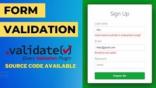 How to validate form in jquery with example | Registration form validation in jquery step by step