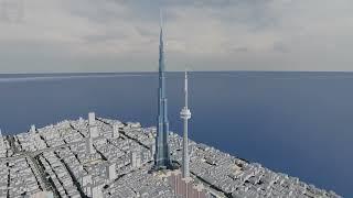 The CN Tower vs the Burj Khalifa | Size Comparison