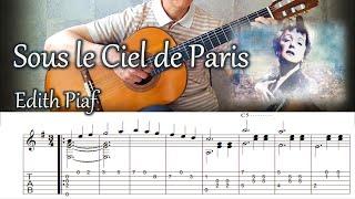 Sous le Ciel de Paris - Fingerstyle Guitar | TAB