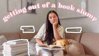 get out of a reading slump with me!!  (tips & tricks) | spoiler free reading vlog