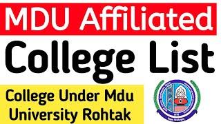 Mdu Affiliated College List | Mdu College list | College Under Mdu University Rohtak | Mdu Rohtak