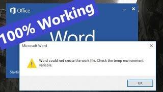 Fix Word could not create the work file || check the temp environment variable 2021