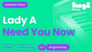 Lady A - Need You Now (Karaoke Piano)