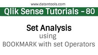 Qlik sense Tutorials - Qlik Sense Set Analysis - Using Bookmark with Set Operators