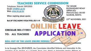 How to apply for a leave on TSC online portal for teachers by Franklyne Abung'ana