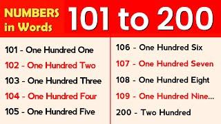 Numbers 101 to 200 || 101 To 200 Numbers in words in English ||101-200 English numbers with spelling