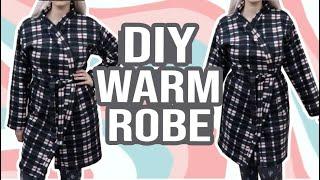 DIY Fleece Robe / Home Bathrobe without pattern. Easy Video Tutorial