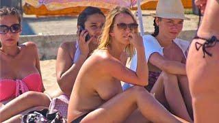  BIKINI BEACH 4K | Barceloneta in Spain Catalonia | Summer Day with Bikini Beach Walk