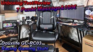 Douxlife GC-RC03 Racing Gaming Stuhl für 180€! MIT 7 PUNKT MASSAGE FUNKTION und Fußstütze!