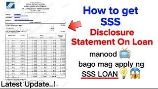 SSS Disclosure Statement On Loan- Paano magkaroon ng copy || SSS Loan