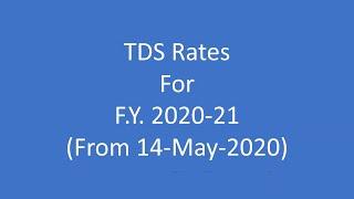 NEW TDS RATES APPLICABLE FROM 14 05 2020...