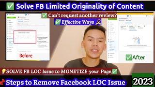 How to solve @Facebook 's Limited Originality of Content | Steps to remove LOC