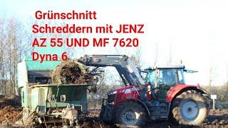 Grünschnitt Schreddern mit Massey Ferguson 7620 und JENZ AZ 55 | JENZ Hacker