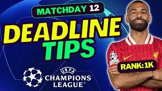 UCL FANTASY MD12 ROUND OF 16 MY FINAL TEAM SELECTION | CHAMPIONS LEAGUE FANTASY TIPS 2024/25