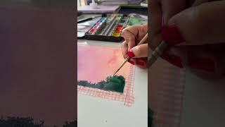 Candy sunset watercolor #art #shorts #artshorts #ytshorts #shortsviral #shortsfyp #shortsart