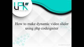 How to make dynamic video slider using php Codeigniter?