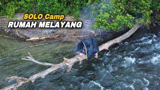 Camping 24 jam di atas sungai deras dan Membangun rumah melayang diatas Kayu