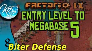 Factorio 1.X Entry Level to Megabase 5 - 8 - BITER DEFENSE! - Guide, Tutorial