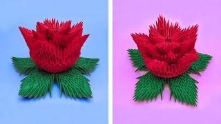 How to make a 3D origami Rose