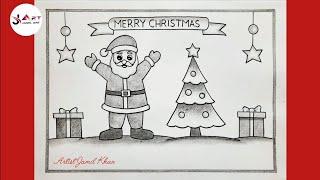 Christmas Drawing / Santa Claus Drawing / Merry christmas drawing / Pencil Shading