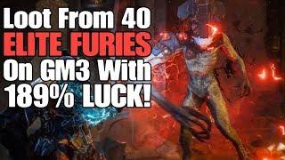 Anthem - Loot from 40 Elite Furies on GM3 with 189% LUCK! (Drop Rates Included)