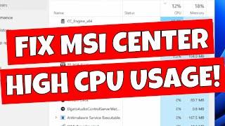 How To Fix High CPU Usage In MSI Center Due To CC Engine X64 File