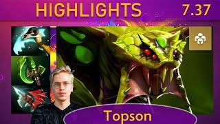 ⭐ 7.37 Topson Venomancer |KDA - 36 KP - 76%| New patch Mid Highlights - Dota 2 Top MMR