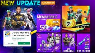 7TH ANNIVERSARY FREE REWARDS 2024 ,OB45 UPDATE FREE FIRE | FREE FIRE NEW EVENT | NEW EVENT FREE FIRE