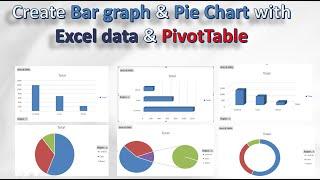 Create Bar graph & Pie Chart with Excel data & PivotTable