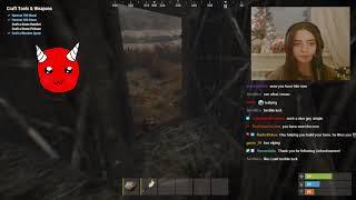 Female streamer thinks this random guy in Rust is into her
