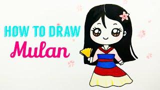 HOW TO DRAW MULAN | Easy & Cute Princess Mulan Drawing Tutorial For Beginner / Kids