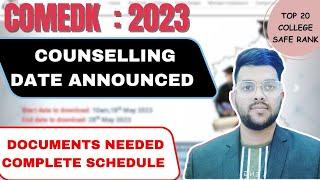 Comedk Counselling 2023 started now  | Complete schedule | Documents Required | All process #comedk