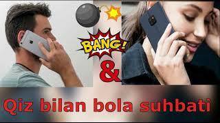 Qiz bilan bola telda prikol udaaaaaaaaarrrr