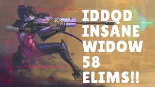 Overwatch IDDQD Most Dominant Widow Gameplay Ever With 58 Elims!!