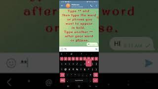 How to Type Bold Text on Telegram on Android #androidphone #tech#telegram