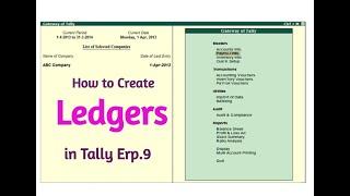 How to create Ledgers in Tally ERP