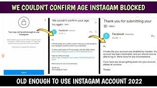 You May Not Be Old Enough To Use Instagram Blocked | We Couldn't Confirm Age Problem Solution 2022