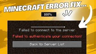 How To FIX Minecraft Failed To Authenticate Your Connection (Easy & Fast)| Hypixel |2024