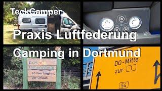 Campingplatz in Dortmund, Luftfederung - erster Praxistest