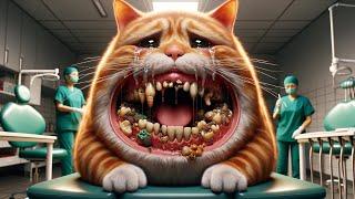 Cat Destroys His Teeth by Eating Candies...