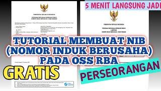 Tutorial Membuat NIB (Nomor Induk Berusaha) pada OSS RBA untuk Usaha PERSEORANGAN