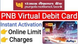 Pnb virtual debit card limit & charges | Pnb debit card | Pnb atm card | Punjab National Bank