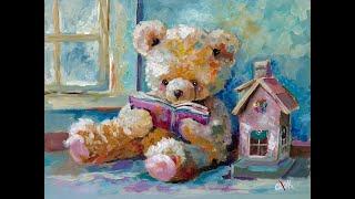 Teddy Bear Secrets of an Acrylic Painting Tutorial by Ginger Cook #acrylicpaintingteddybear