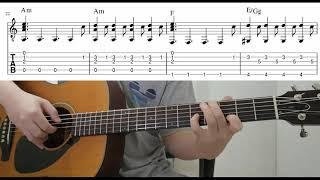 Believer (Imagine Dragons) - Easy Fingerstyle Guitar Playthough Lesson With Tabs