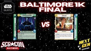 Star Wars Unlimited 1K Final | Palpatine Green vs Han Green | SCG CON Baltimore