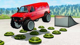 Cars vs Contact Mine - Beamng drive