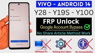 Vivo Y28 | Y19s | Y100 Frp Bypass Android 14 | Without Talkback | All Vivo Google Account Bypass