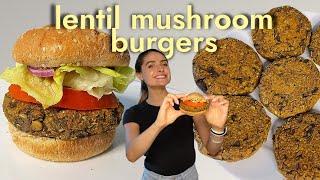 Lentil Mushroom Burgers Recipe! WFPB/ Nutritarian Diet