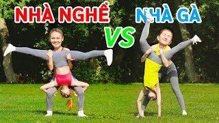 THỬ THÁCH NHÀO LỘN BẤT KHẢ THI! Đội NHÀ NGHỀ vs đội NHÀ GÀ Quay bánh xe bí ẩn || Thủ thuật thể