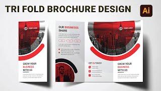 Trifold Brochure Design in Adobe Illustrator by freelancerranam | Graphic Design Bangla Tutorial